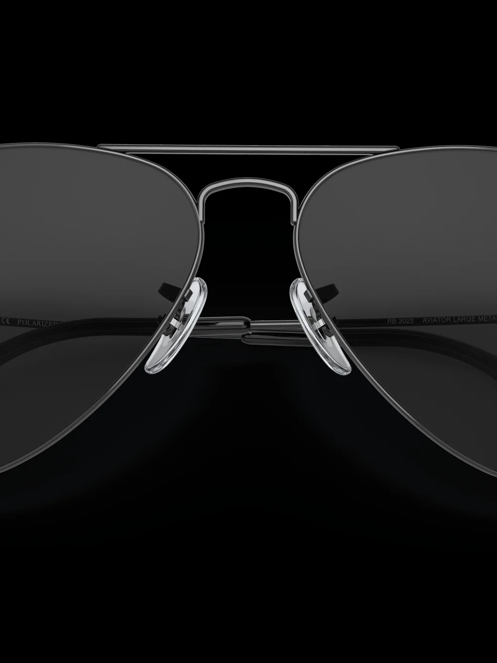 Ray-Ban Aviator Sunglasses - Silver Frame with Dark Gray/Black Lenses